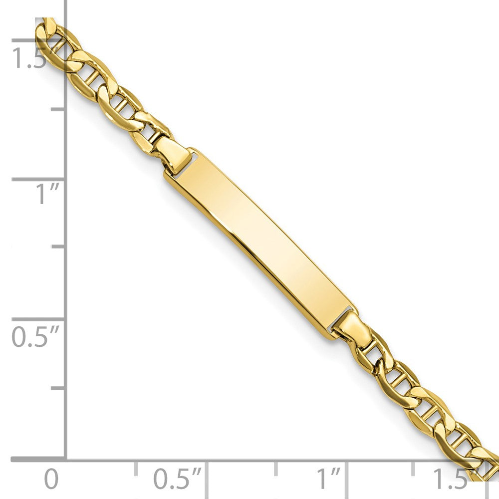 10K Yellow Gold Semi-Solid Anchor Link Id Chain Bracelet