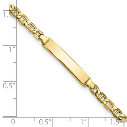 10K Yellow Gold Semi-Solid Anchor Link Id Chain Bracelet