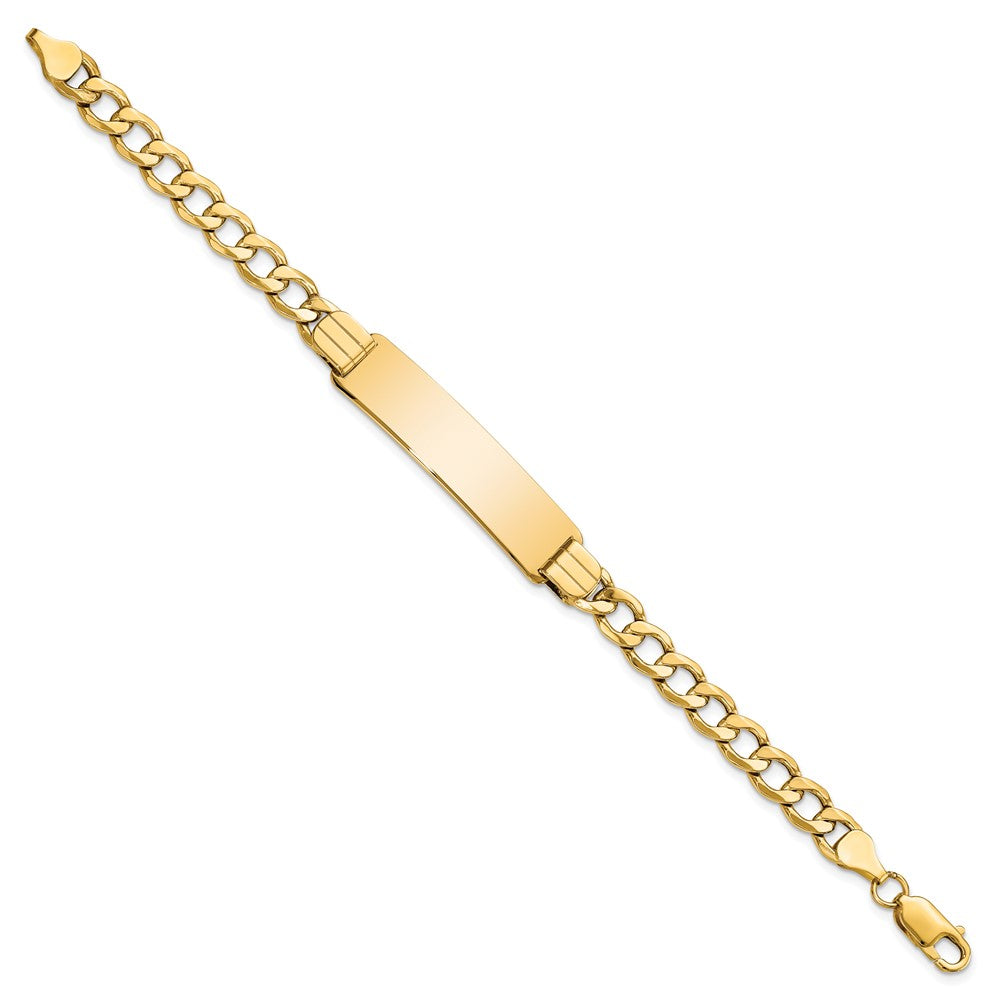 10K Yellow Gold Semi-Solid Curb Link Id Chain Bracelet
