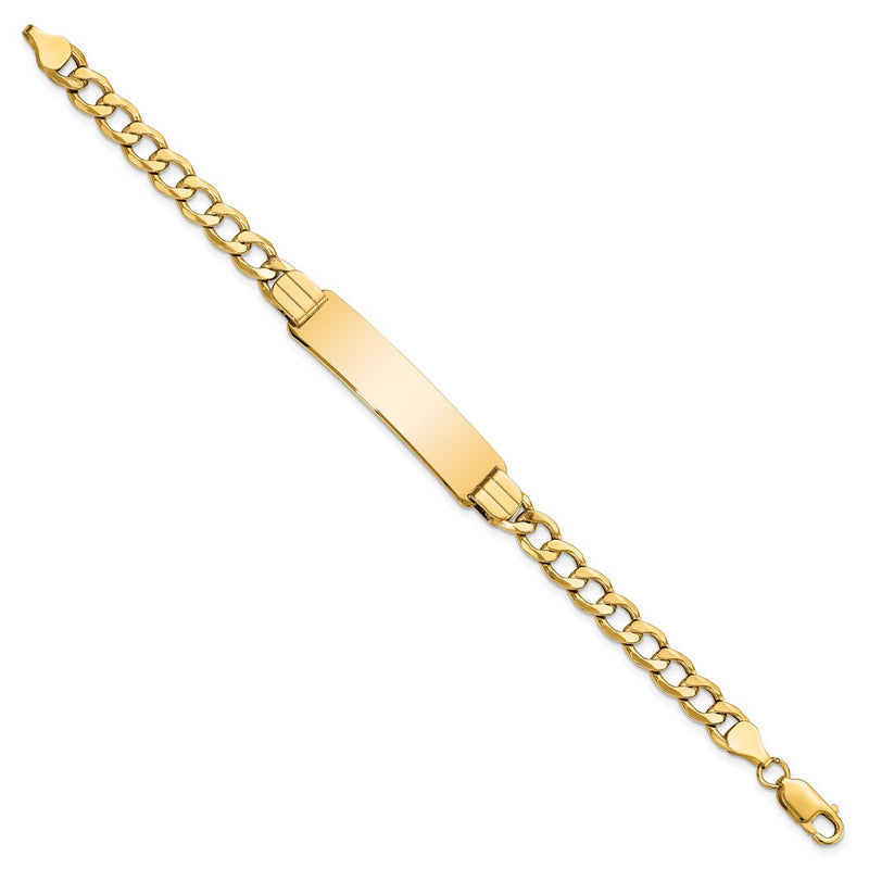 10K Yellow Gold Semi-Solid Curb Link Id Chain Bracelet