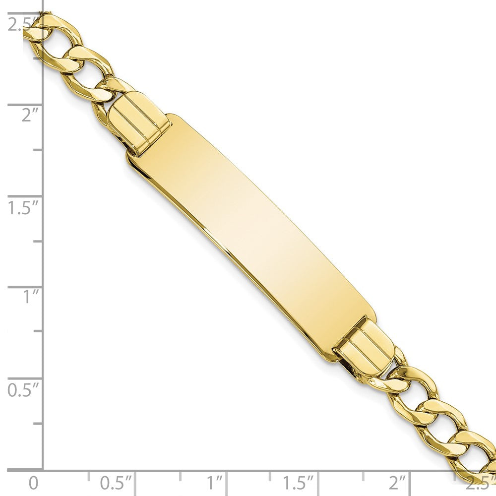 10K Yellow Gold Semi-Solid Curb Link Id Chain Bracelet