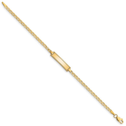 10K Yellow Gold Flat Anchor Link Id Bracelet