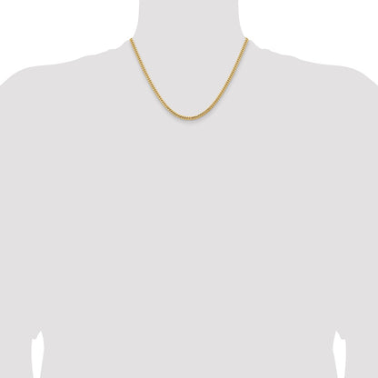 10K Yellow Gold 3.5mm Solid Miami Cuban Chain Necklace