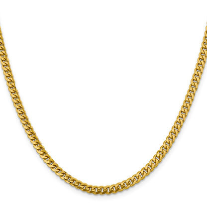 10K Yellow Gold 4.25mm Solid Miami Cuban Chain Necklace