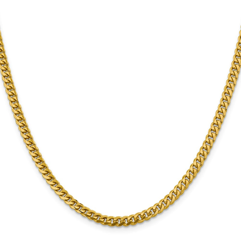 10K Yellow Gold 4.25mm Solid Miami Cuban Chain Necklace