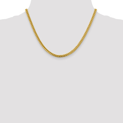 10K Yellow Gold 4.25mm Solid Miami Cuban Chain Necklace