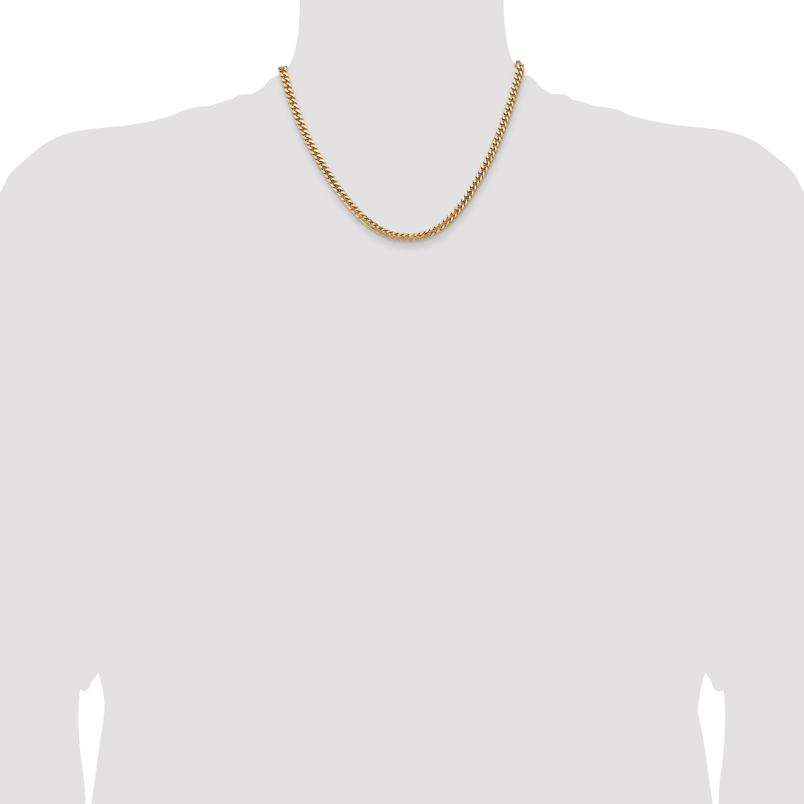 10K Yellow Gold 10K 4.3mm Solid Miami Cuban Chain