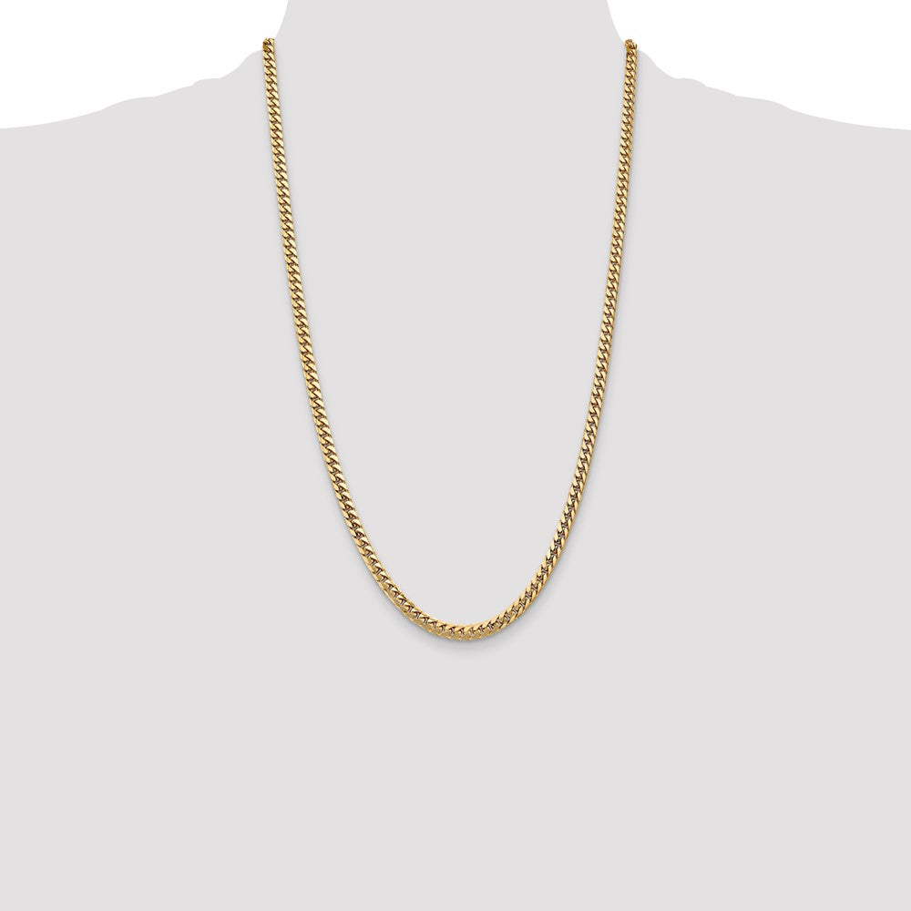 26 Inch 10K Yellow Gold 10K 4.3mm Solid Miami Cuban Chain Necklace