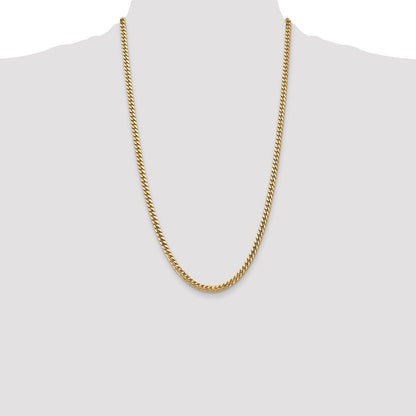 26 Inch 10K Yellow Gold 10K 4.3mm Solid Miami Cuban Chain Necklace