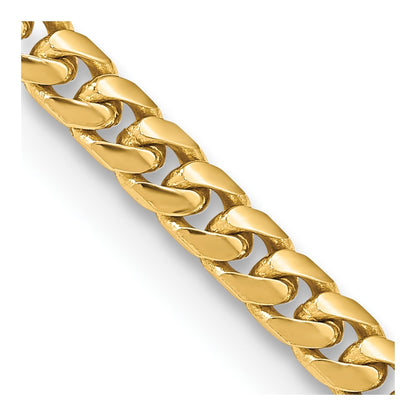 26 Inch 10K Yellow Gold 10K 4.3mm Solid Miami Cuban Chain Necklace