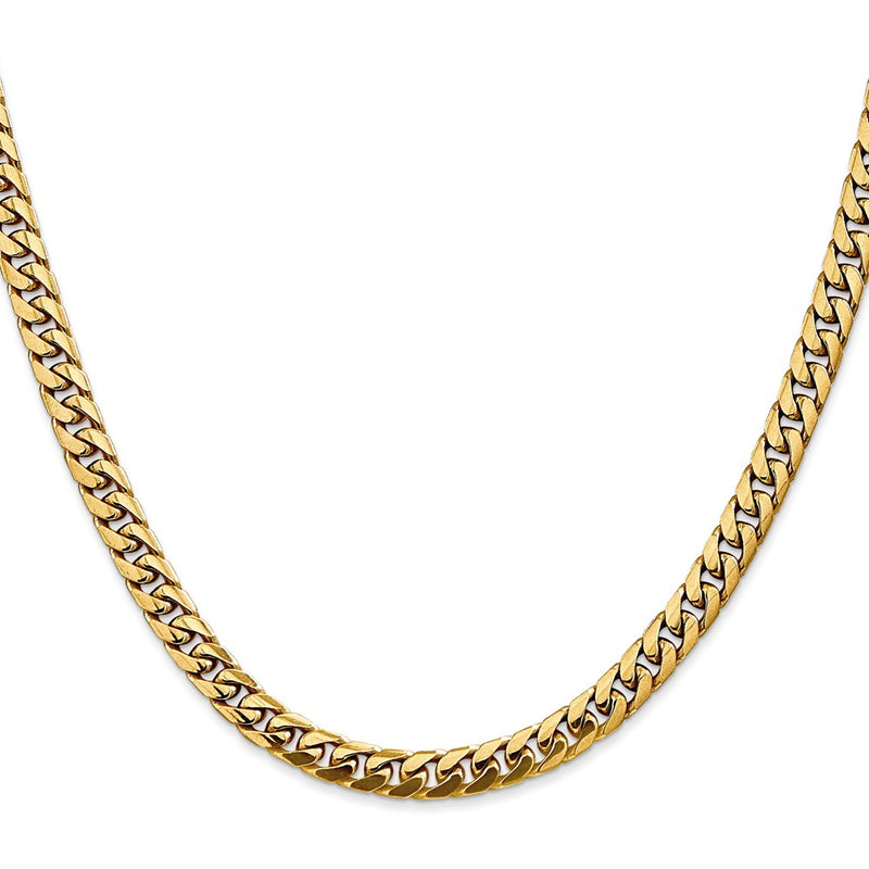 10K Yellow Gold 5mm Solid Miami Cuban Chain Necklace