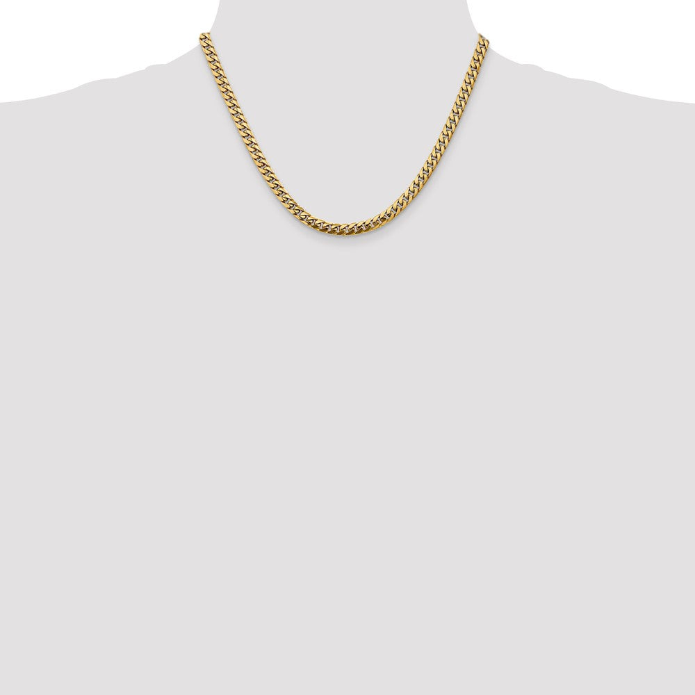 10K Yellow Gold 5mm Solid Miami Cuban Chain Necklace