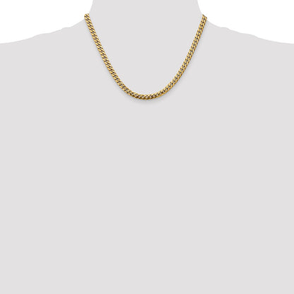 10K Yellow Gold 5mm Solid Miami Cuban Chain Necklace