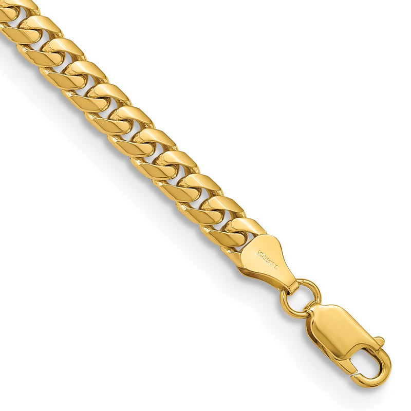 9 Inch 10K Yellow Gold 10K 5.5mm Solid Miami Cuban Chain Bracelet
