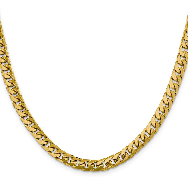 10K Yellow Gold 6.25mm Solid Miami Cuban Chain Necklace