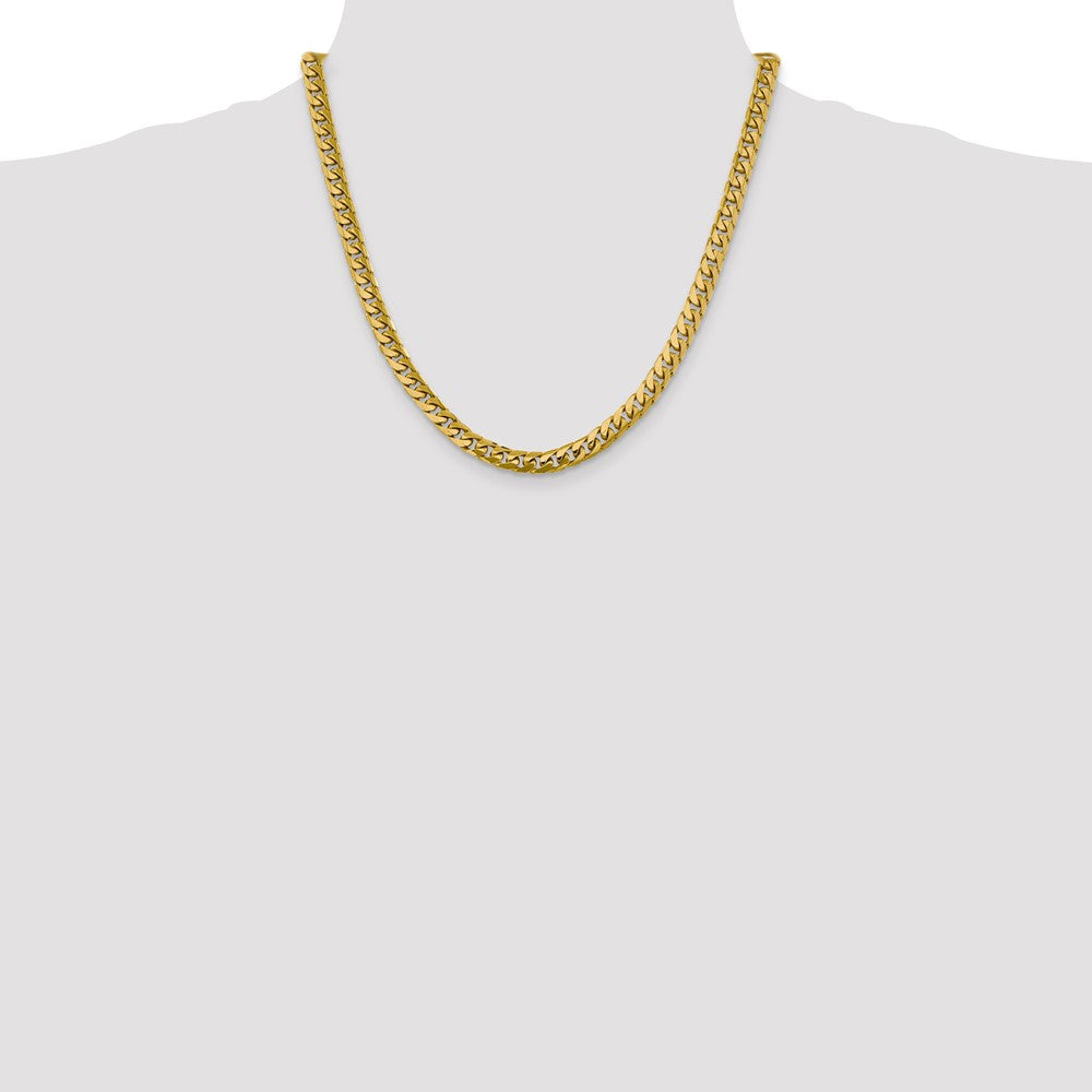 10K Yellow Gold 6.25mm Solid Miami Cuban Chain Necklace