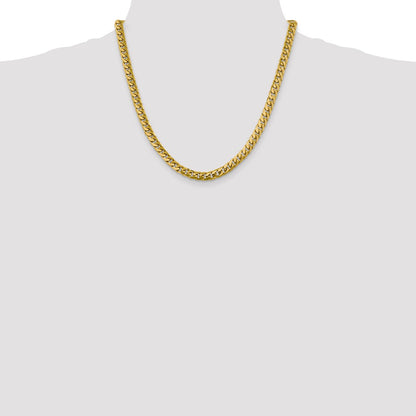10K Yellow Gold 6.25mm Solid Miami Cuban Chain Necklace