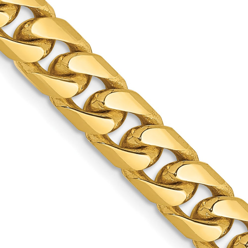 10K Yellow Gold 6.25mm Solid Miami Cuban Chain Necklace
