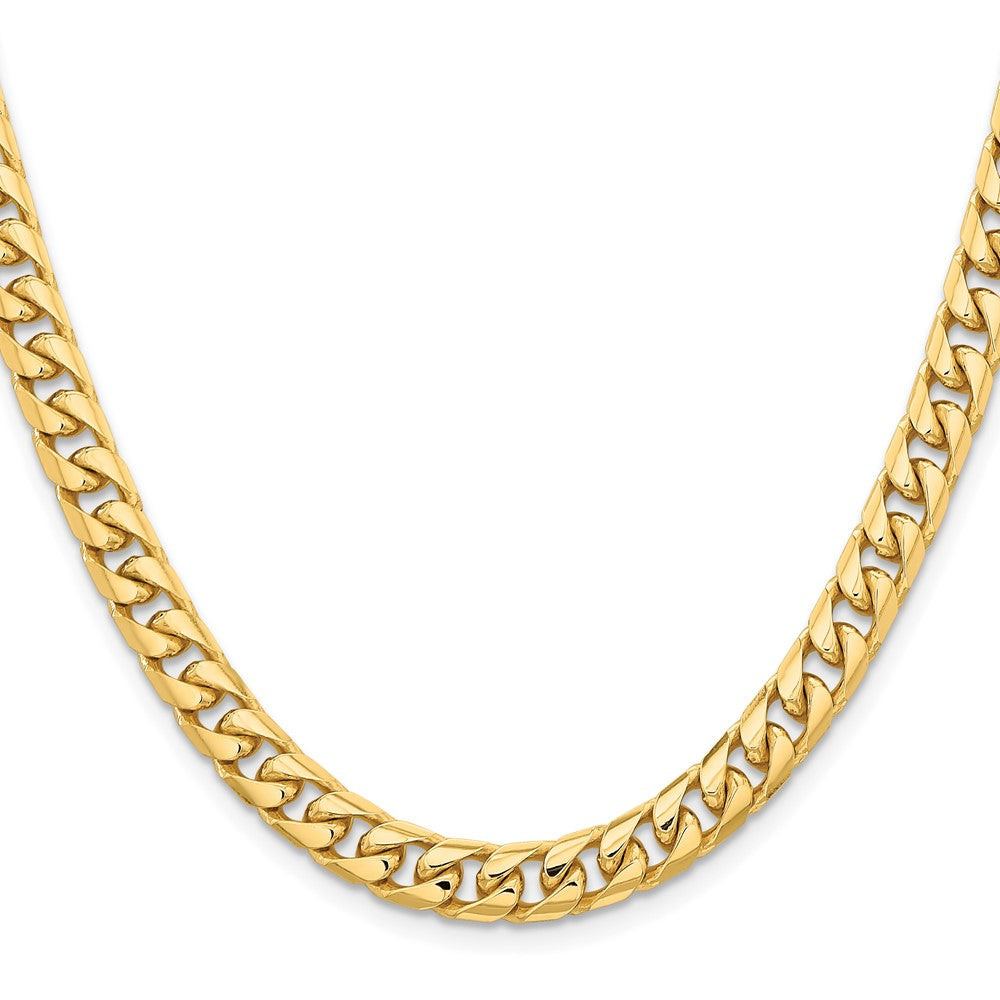 10K Yellow Gold 6.75mm Solid Miami Cuban Chain Necklace