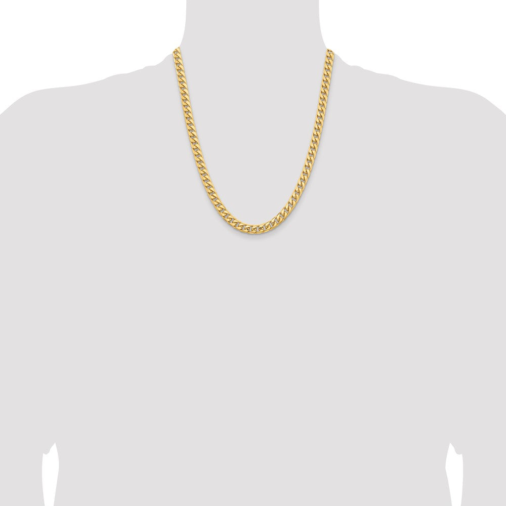 10K Yellow Gold 6.75mm Solid Miami Cuban Chain Necklace