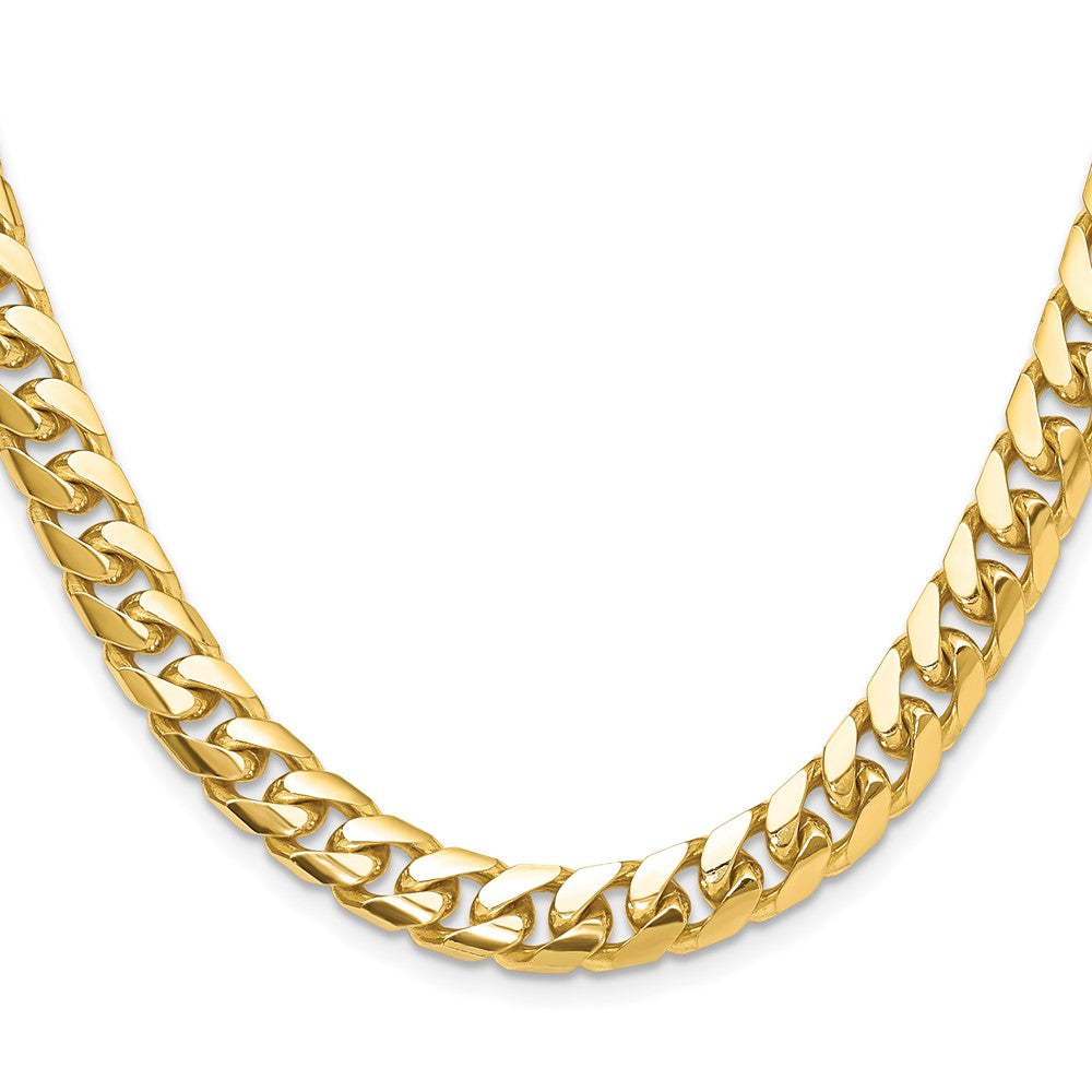 10K Yellow Gold 8.0mm Solid Miami Cuban Chain Necklace
