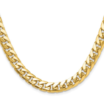10K Yellow Gold 8.0mm Solid Miami Cuban Chain Necklace