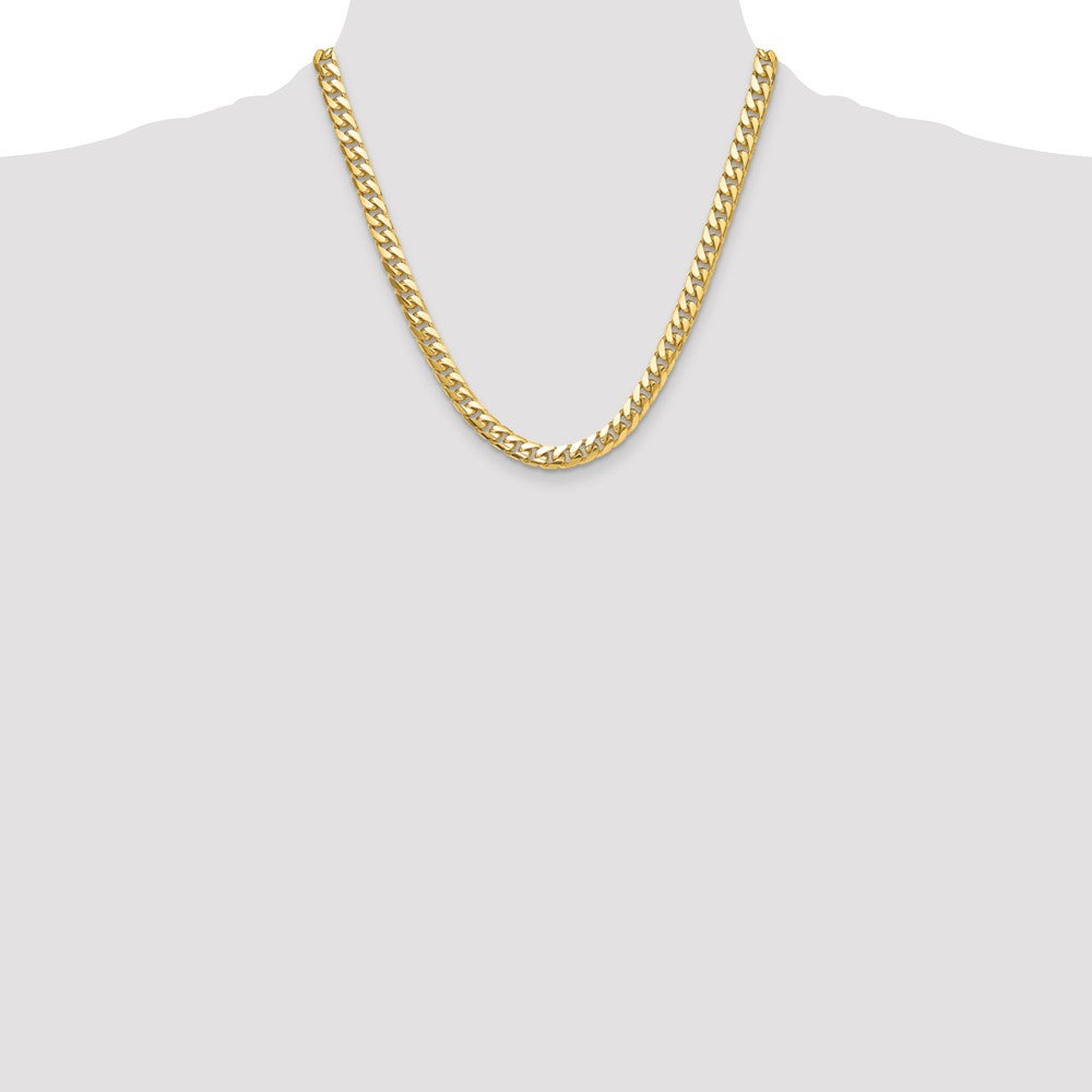 10K Yellow Gold 8.0mm Solid Miami Cuban Chain Necklace