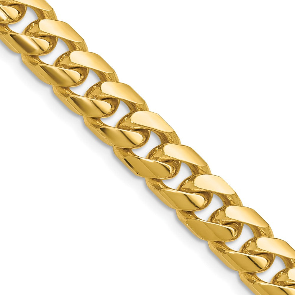 10K Yellow Gold 8.0mm Solid Miami Cuban Chain Necklace