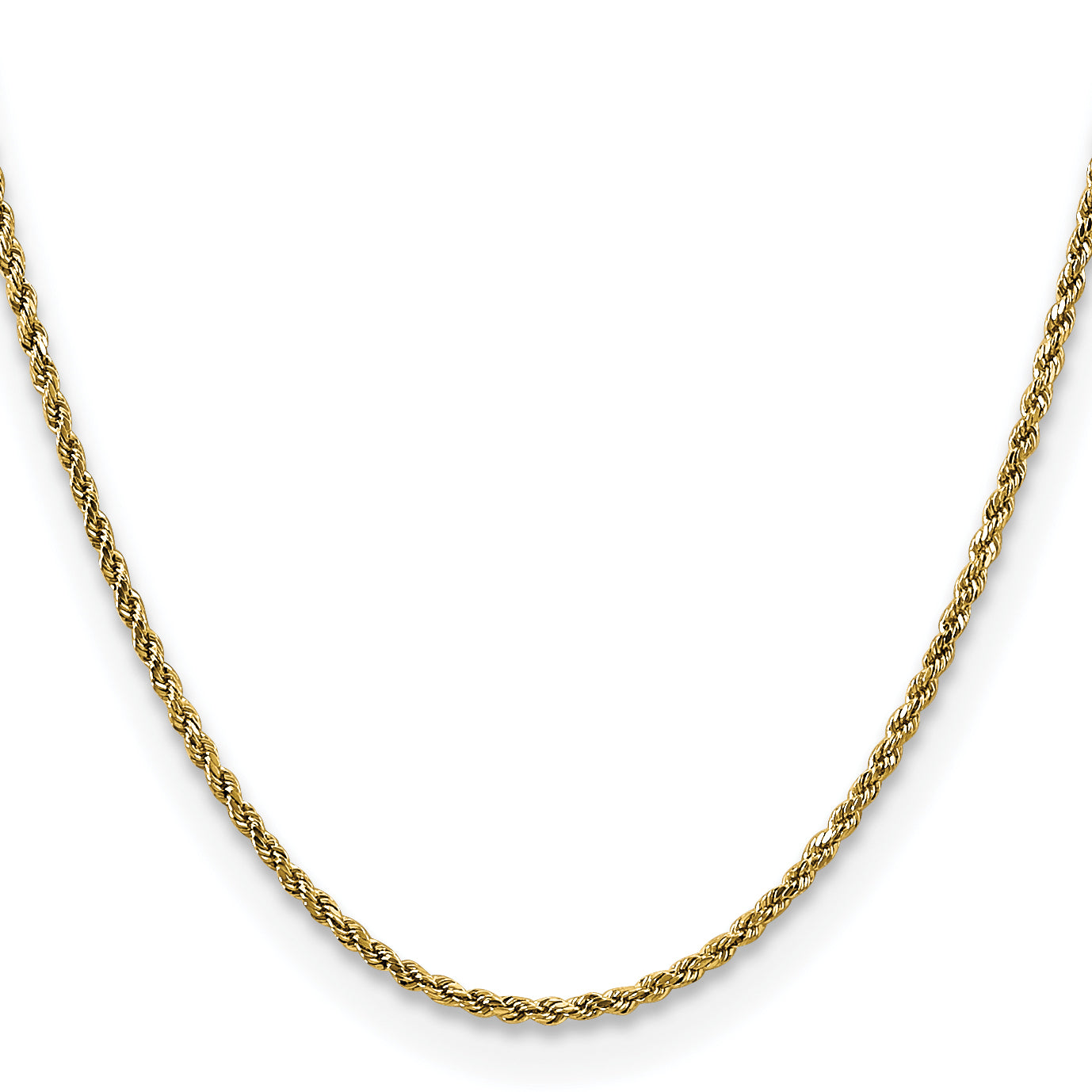 10K Yellow Gold 2.25mm Semi-Solid D/C Rope Chain