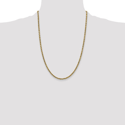 10K Yellow Gold 2.25mm Semi-Solid D/C Rope Chain