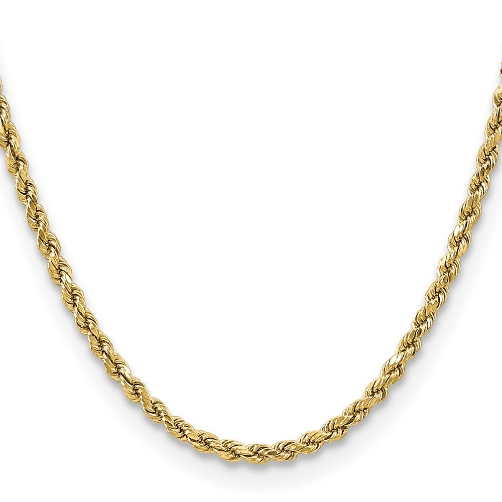 10K Yellow Gold 3.5mm Semi-Solid D/C Rope Chain Necklace