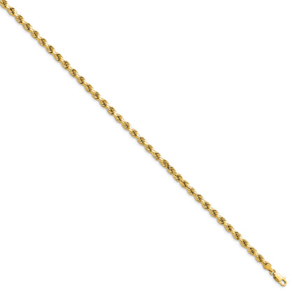 10K Yellow Gold 4mm Semi-Solid D/C Rope Chain