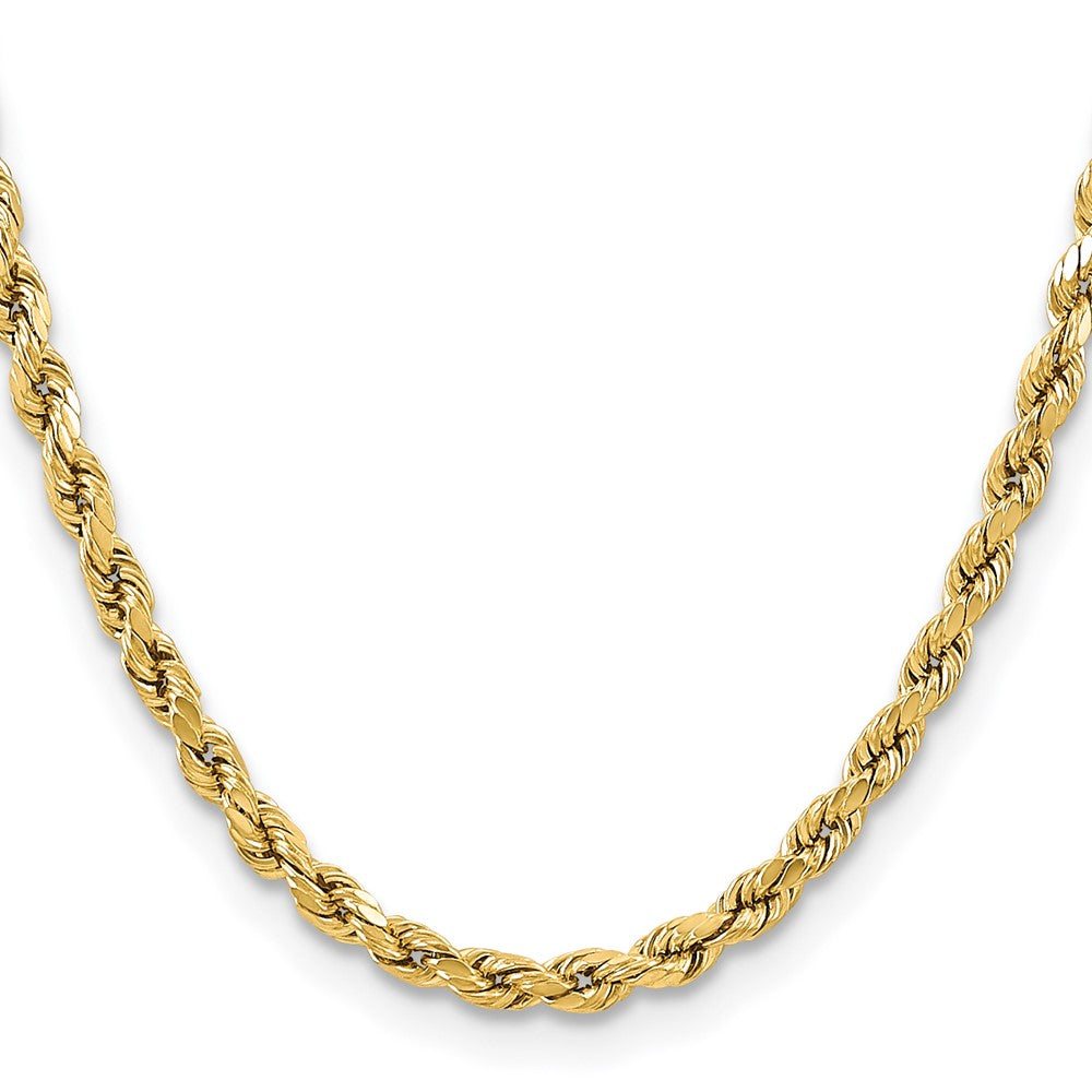 10K Yellow Gold 5.5mm Semi-Solid D/C Rope Chain Necklace