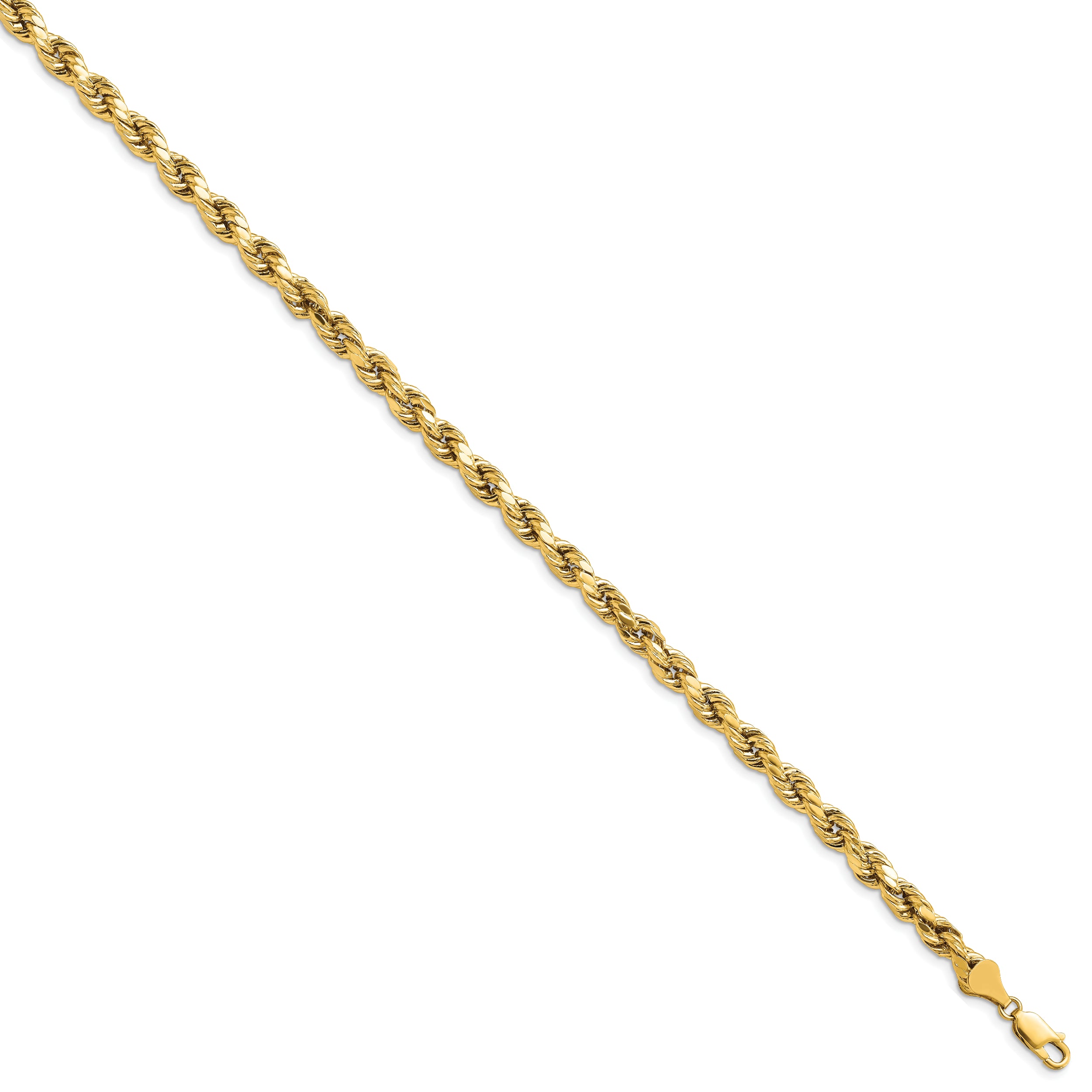 10K Yellow Gold 5.5mm Semi-Solid D/C Rope Chain