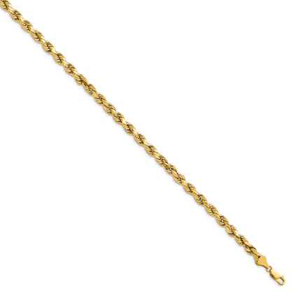 10K Yellow Gold 5.5mm Semi-Solid D/C Rope Chain