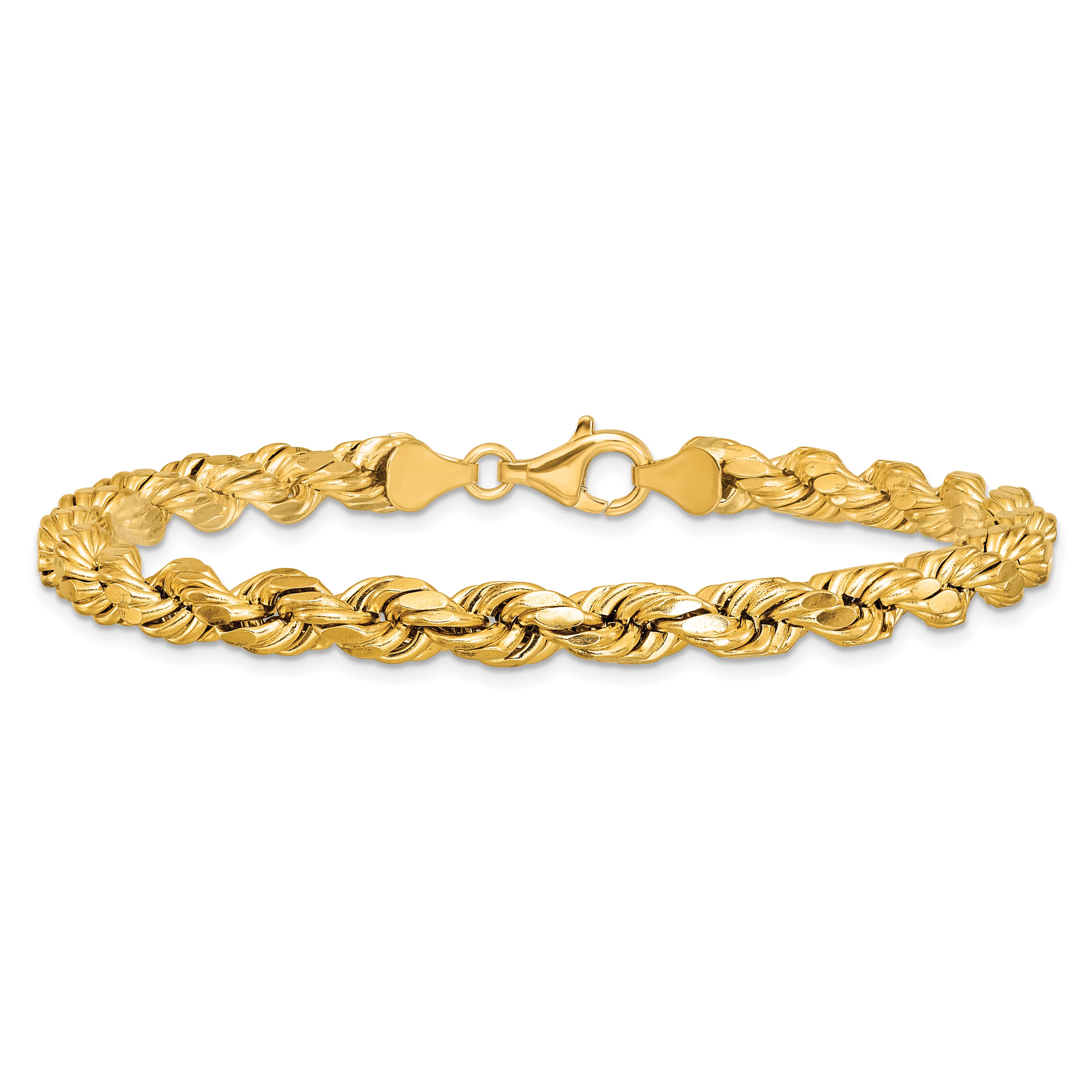 10K Yellow Gold 6.5mm Semi-Solid D/C Rope Chain