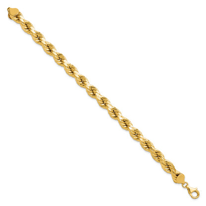 10K Yellow Gold 8mm Semi-Solid D/C Rope Chain