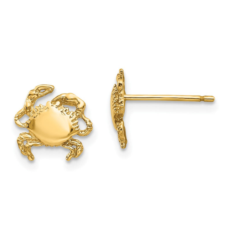 10K Yellow Gold Crab Earrings