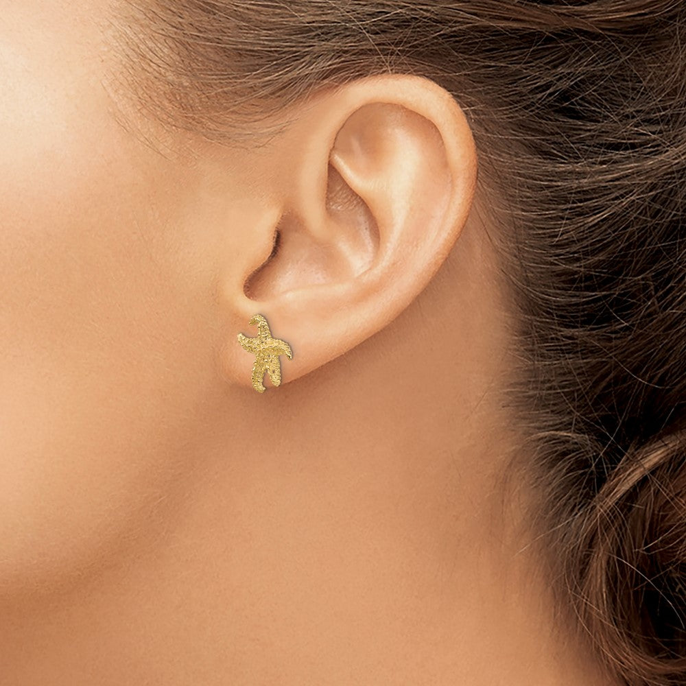 10K Yellow Gold Starfish Earrings