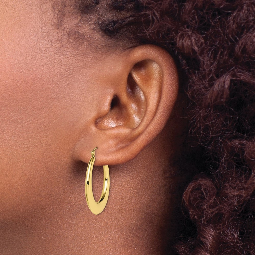 10K Yellow Gold Polished Hollow Classic Earrings