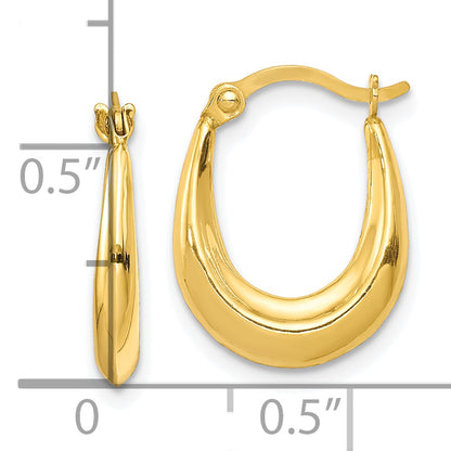 10K Yellow Gold Hollow Hoop Earrings