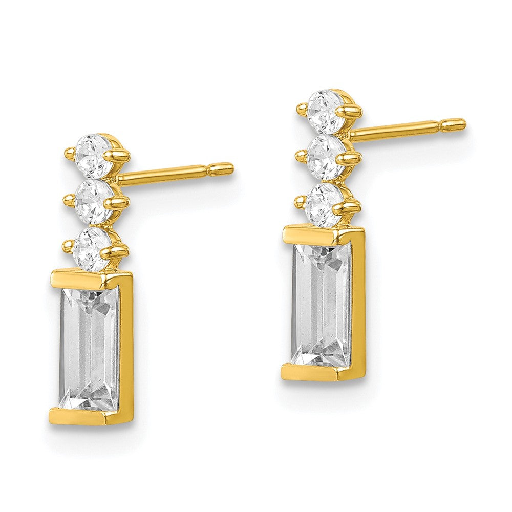10K Yellow Gold Polished Cz Earrings
