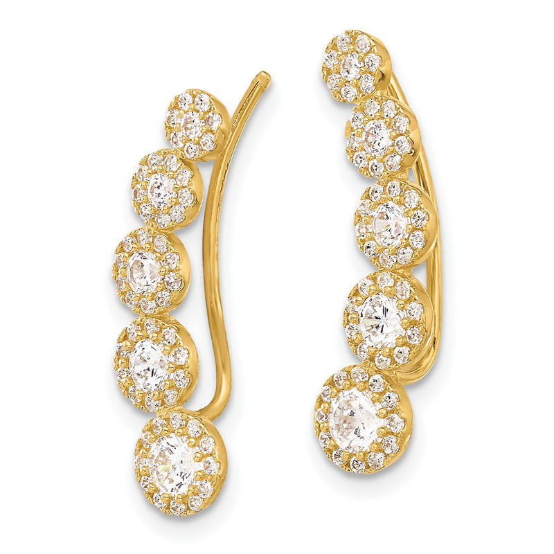 10K Yellow Gold 10K Polished Cz Ear Climbers