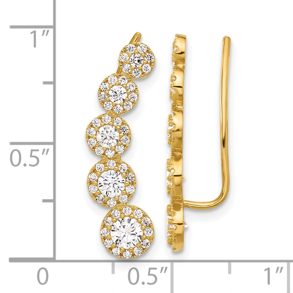 10K Yellow Gold 10K Polished Cz Ear Climbers