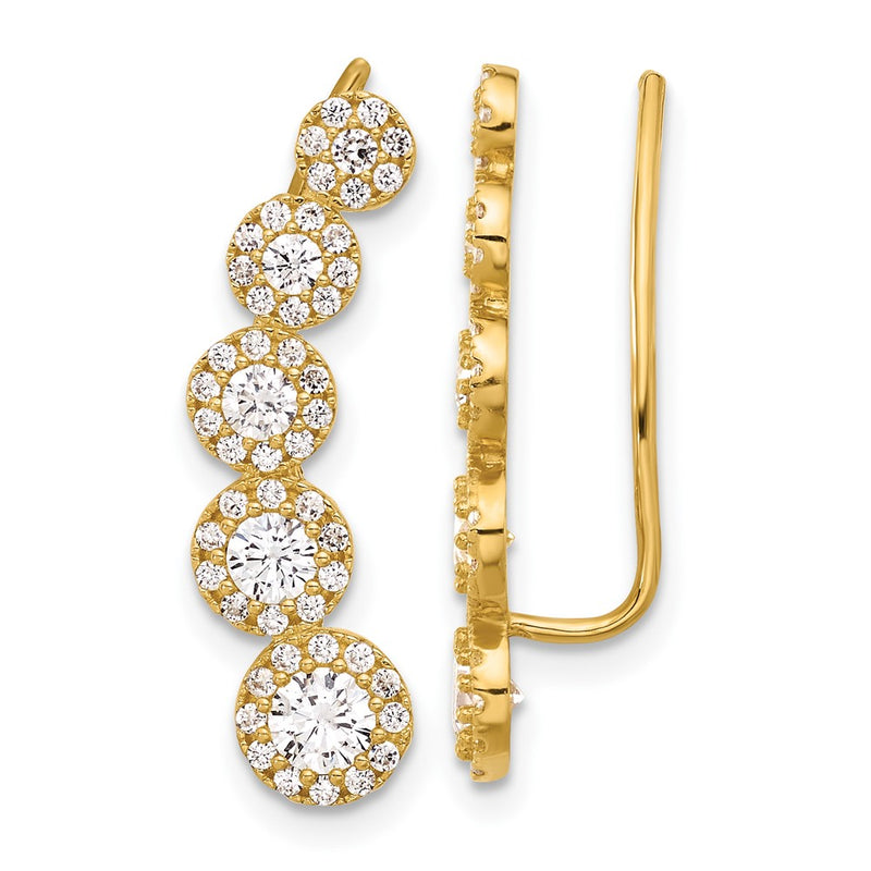 10K Yellow Gold 10K Polished Cz Ear Climbers
