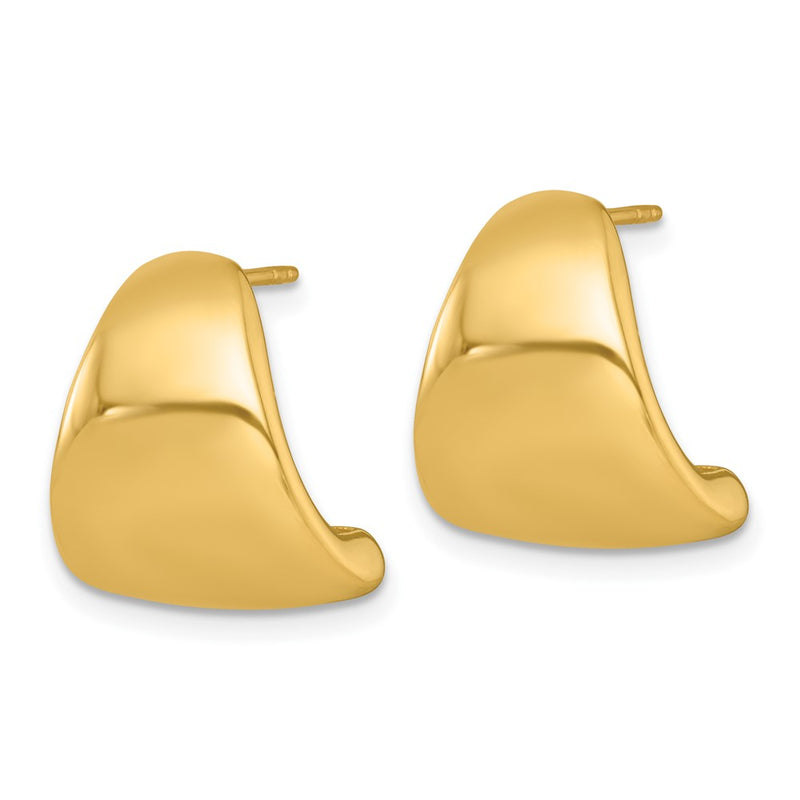 10K Yellow Gold Polished Tapered Hollow Post Earrings