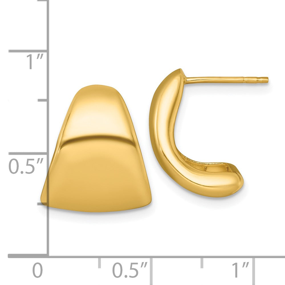 10K Yellow Gold Polished Tapered Hollow Post Earrings
