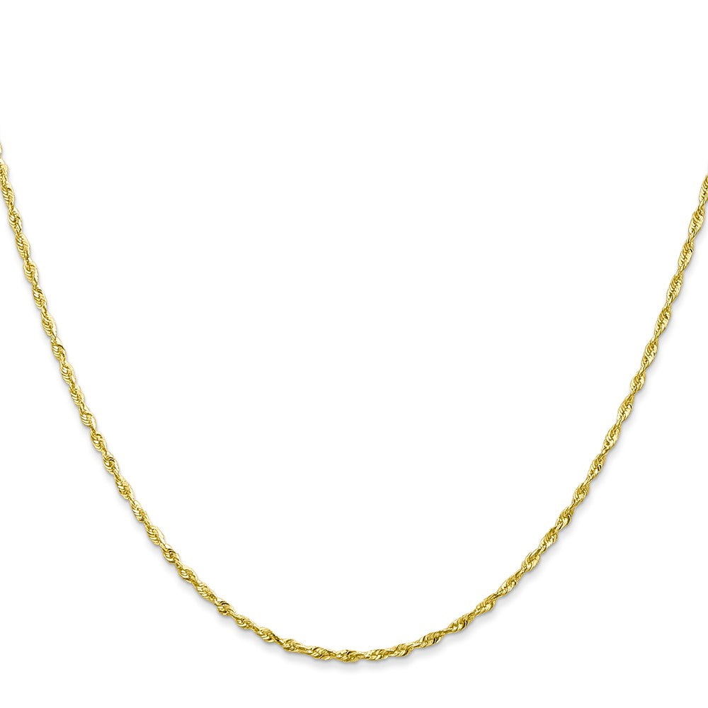 10K Yellow Gold 1.5mm Extra-Light D/C Rope Chain Necklace
