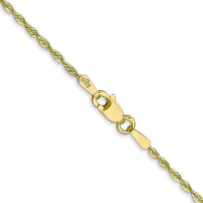 10K Yellow Gold 1.5mm Extra-Light D/C Rope Chain Necklace