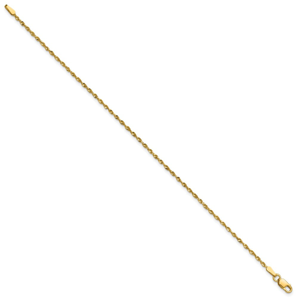 10K Yellow Gold 1.5mm Extra-Light D/C Rope Chain Anklet